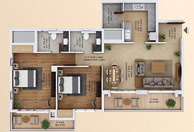 ACE Starlit 2 BHK Residence Layout